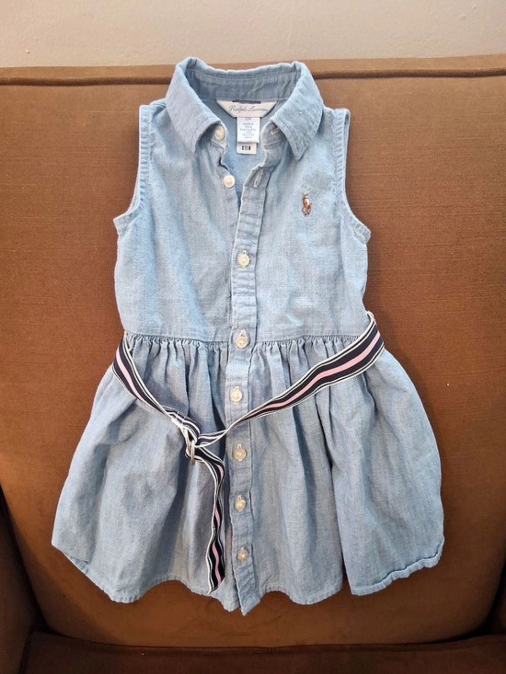 Ralph Lauren Baby Girls Denim Shirtdress Blue Girls 12M